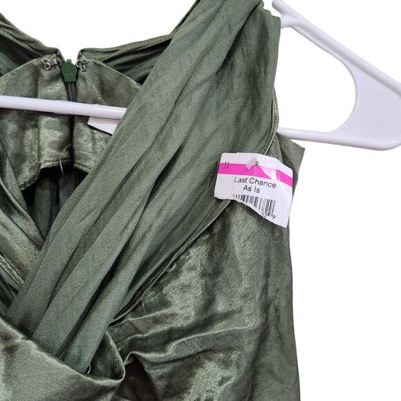 Vince Strapless Metallic Shimmer Green Cocktail Dress Sweetheart Neckline Size 0 - Picture 6 of 10